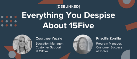 A screenshot of a 15Five webinar.